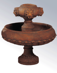 Thumbnail for Positano Lion Cast Stone Outdoor Garden Fountain Fountain Tuscan
