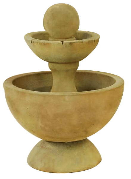 Round Combo Outdoor Cast Stone Garden Fountain With Spillways Fountain Tuscan