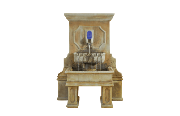 Savonna Wall Outdoor Cast Stone Garden Fountain W/ Legs Fountain Tuscan