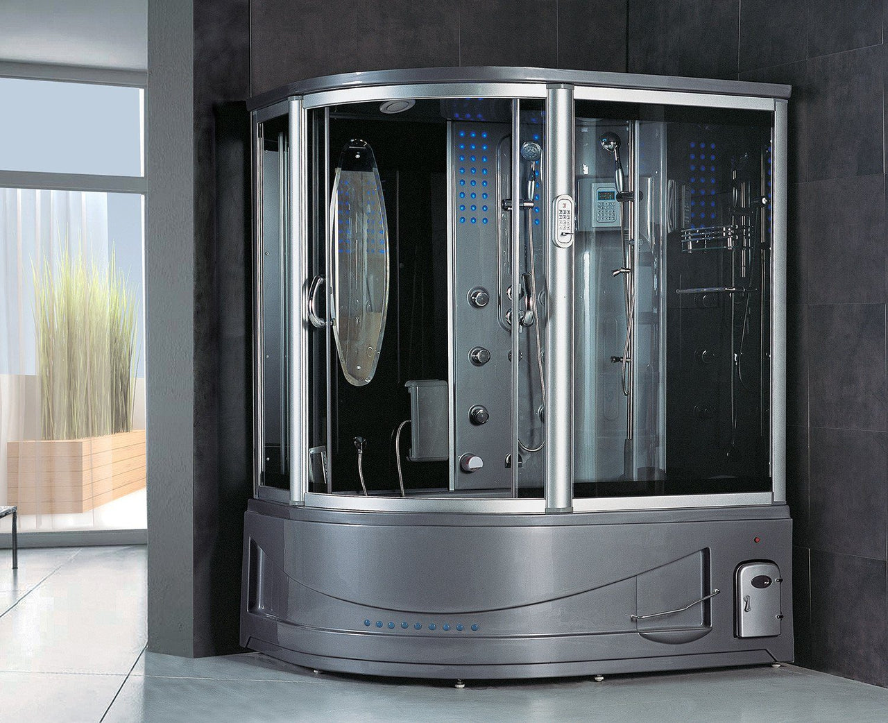 Maya Bath Siena-Gray-Right Steam Shower Steam Shower Maya Bath