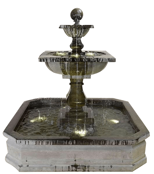Solara Quadra Pond Outdoor Cast Stone Garden Fountain Fountain Tuscan
