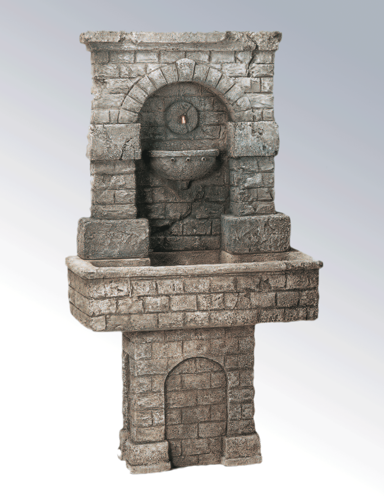 SPQR Cast Stone Outdoor Garden Fountain with pedestal Fountain Tuscan