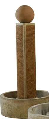 Thumbnail for Tempo Outdoor Cast Stone Garden Fountain With Ball Fountain Tuscan