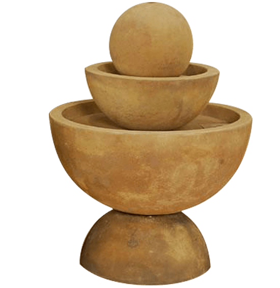 Tondo Deep Outdoor Cast Stone Garden Fountain Medium Fountain Tuscan