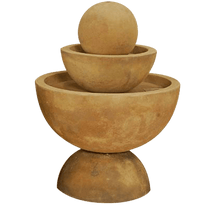 Thumbnail for Tondo Deep Outdoor Cast Stone Garden Fountain Medium Fountain Tuscan
