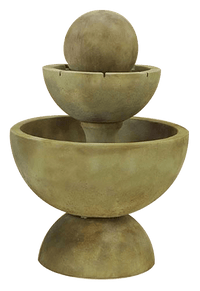 Thumbnail for Tondo Two Tier Outdoor Cast Stone Garden Fountain With Spillways Fountain Tuscan
