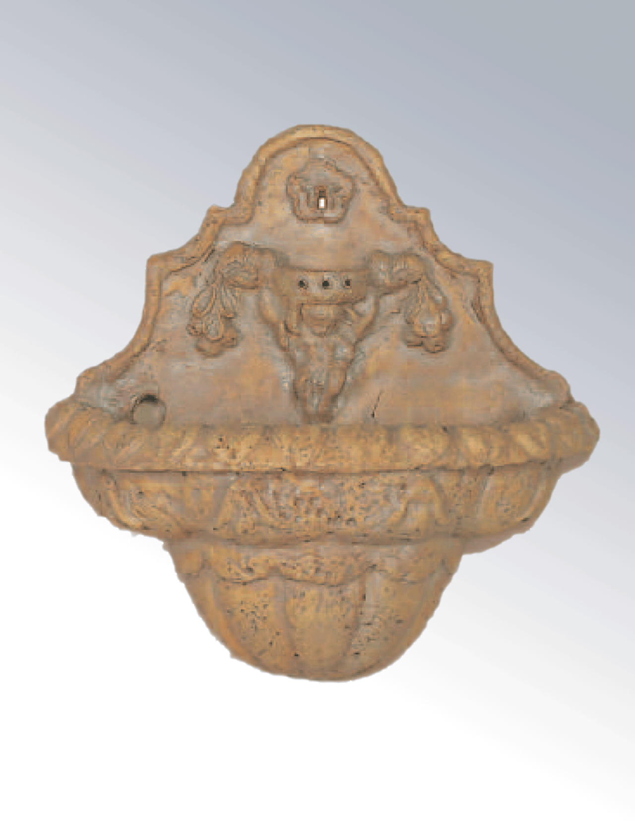 Travertine Anghel Wall Cast Stone Outdoor Garden Fountains With Spout Fountain Tuscan