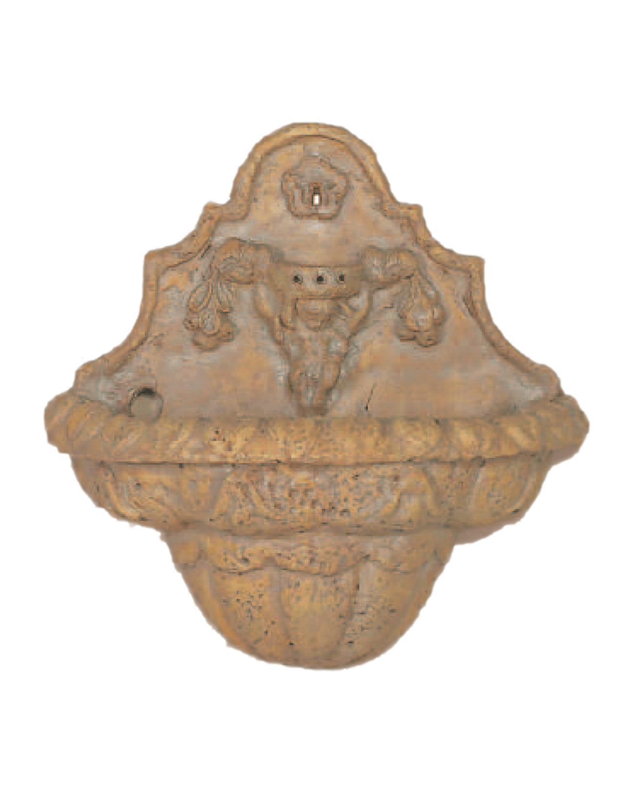 Travertine Anghel Wall Cast Stone Outdoor Garden Fountains With Spout Fountain Tuscan