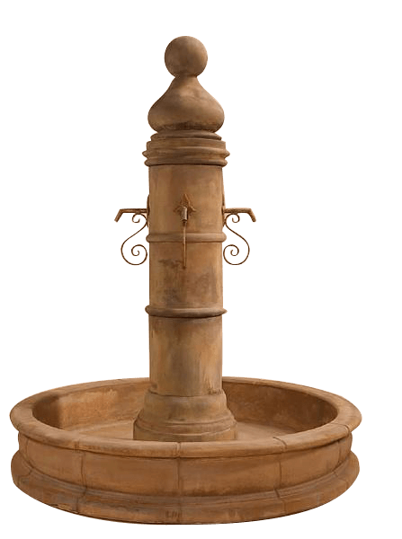 Ventoux Pond Outdoor Cast Stone Garden Fountain (66" Round Pond) For Spouts Fountain Tuscan