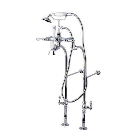 Kingston Brass Vintage Freestanding Tub Filler Package, Polished Chrome Clawfoot Tub Set Kingston Brass