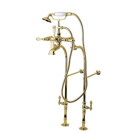 Kingston Brass Vintage Freestanding Tub Filler Package, Polished Brass Clawfoot Tub Set Kingston Brass
