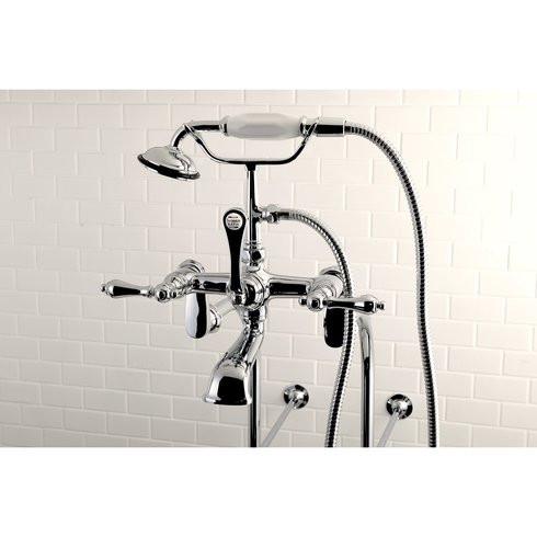 Kingston Brass Vintage Freestanding Tub Filler Package, Polished Chrome Clawfoot Tub Set Kingston Brass