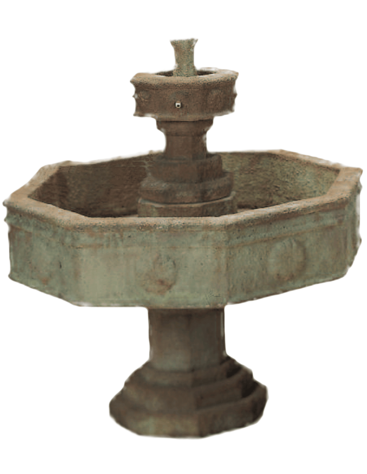 Volterra Two Tier Cast Stone Outdoor Garden Fountains With Spout Fountain Tuscan