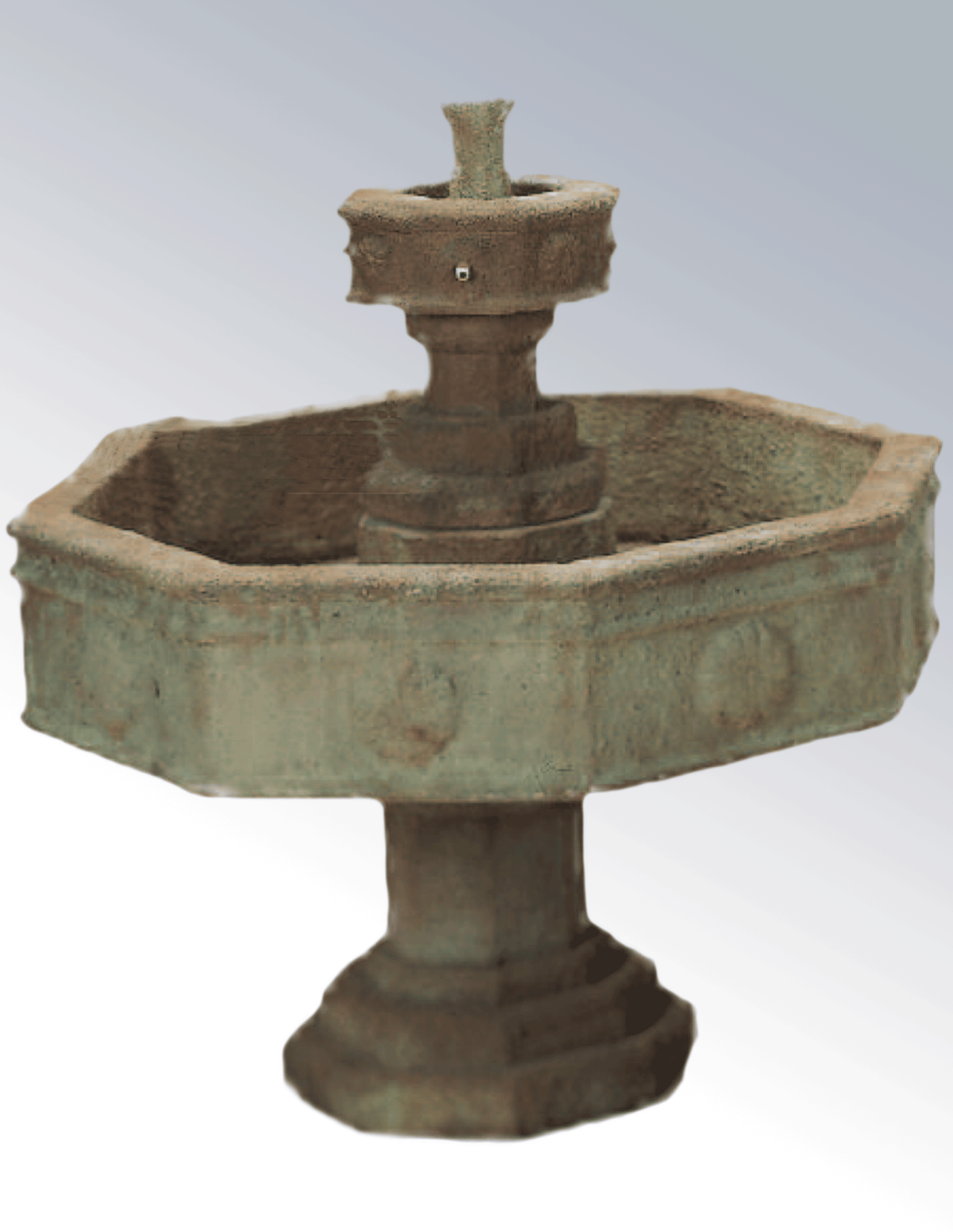 Volterra Two Tier Cast Stone Outdoor Garden Fountains With Spout Fountain Tuscan