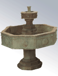 Thumbnail for Volterra Two Tier Cast Stone Outdoor Garden Fountains With Spout Fountain Tuscan