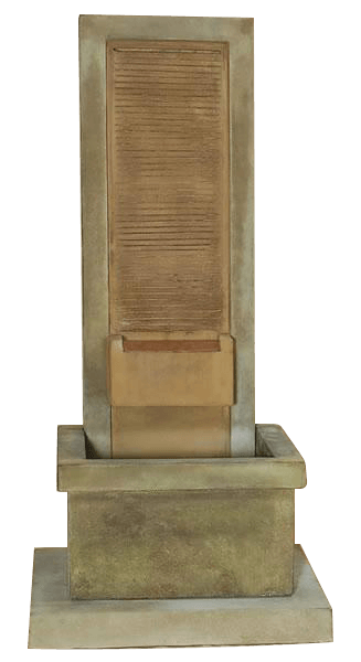 Wall Of Water Outdoor Cast Stone Garden Fountain With Copper Overflow Fountain Tuscan
