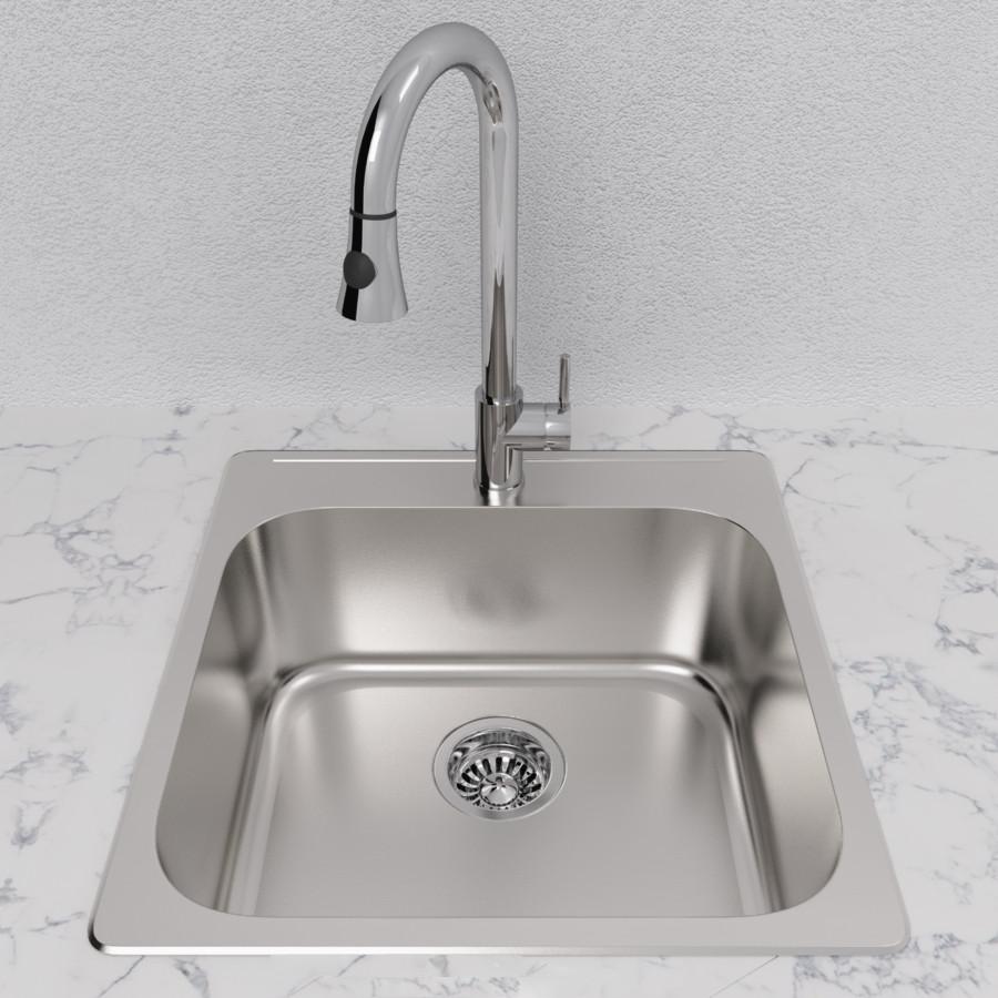 Cantrio Single Bowl 20" Stainless Steel undermount Kitchen sink Kitchen Steel Series Cantrio