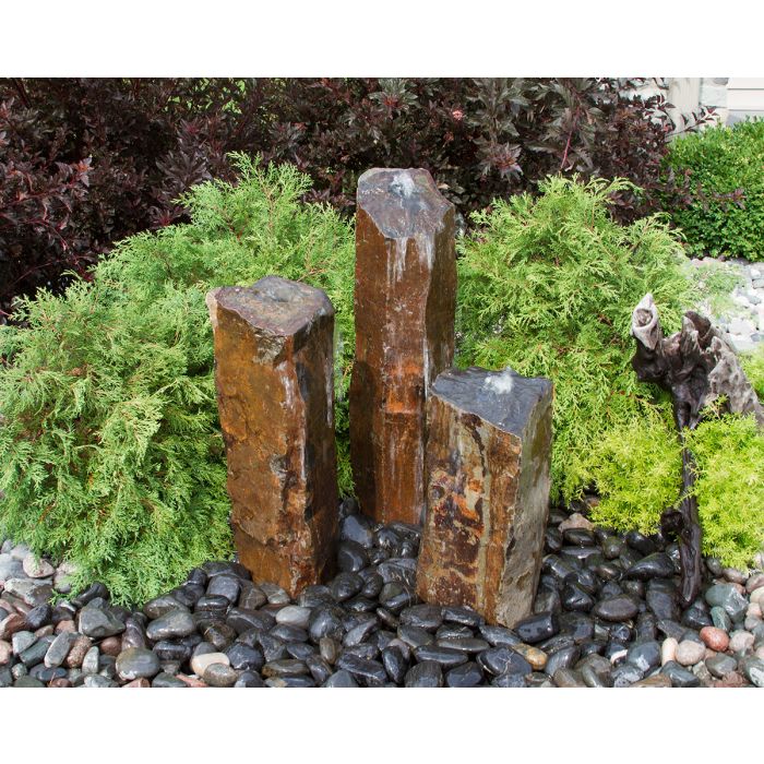 Real Stone Fountains Fountain Kit – Triple Basalt Fountain Blue Thumb