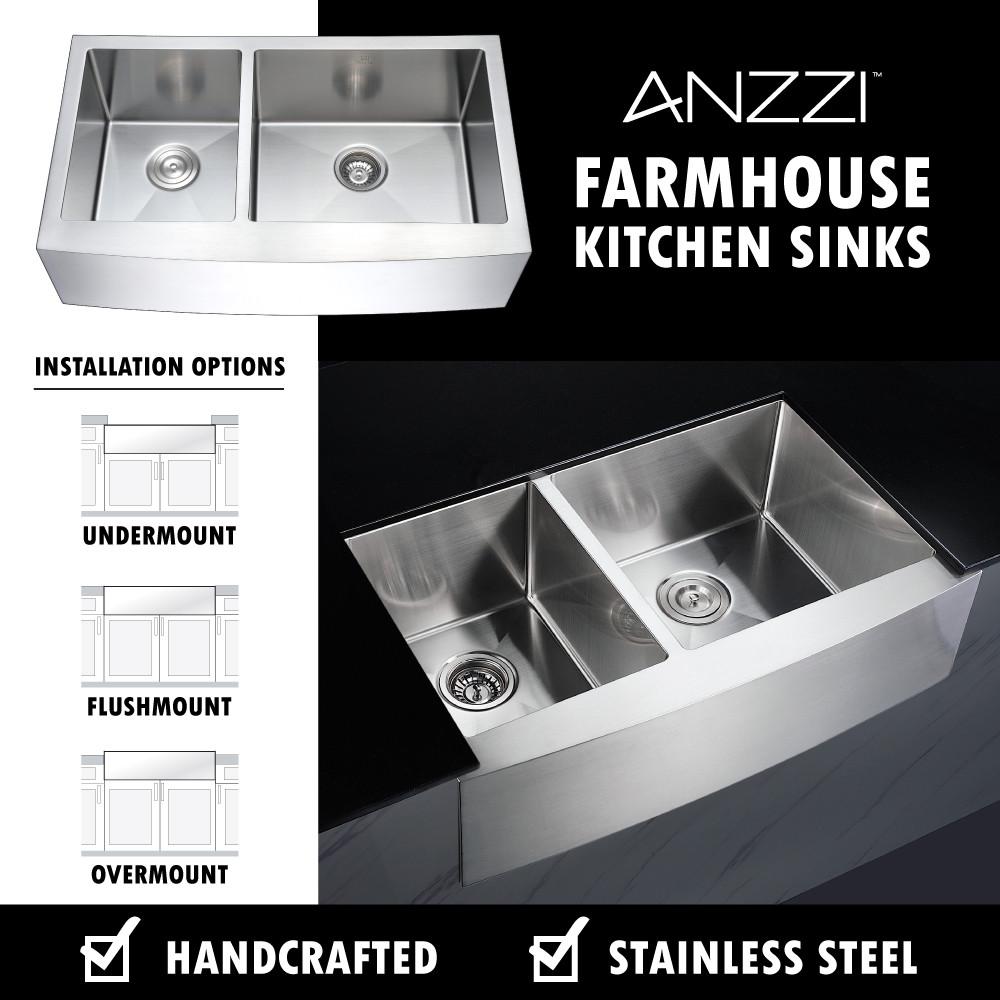 ANZZI ELYSIAN Series K-AZ3620-4C Kitchen Sink Kitchen Sink ANZZI