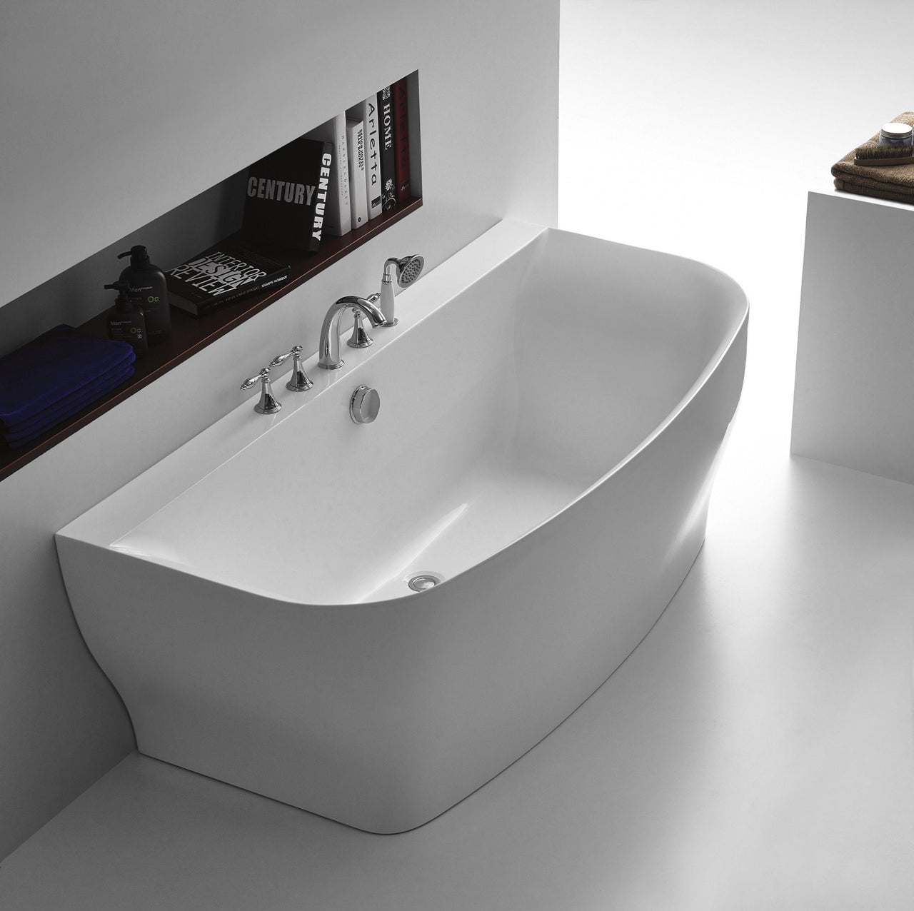 ANZZI Bank Series 5.41 ft. Freestanding Bathtub in White FreeStanding Bathtub ANZZI 