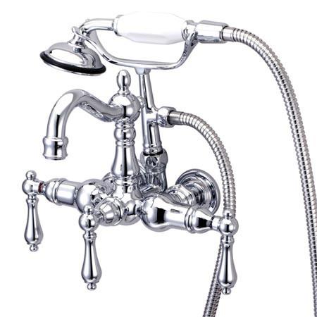 Kingston Brass Vintage 3-3/8" Wall Mount Clawfoot Tub Filler with Hand Shower Clawfoot Tub Filler Kingston Brass