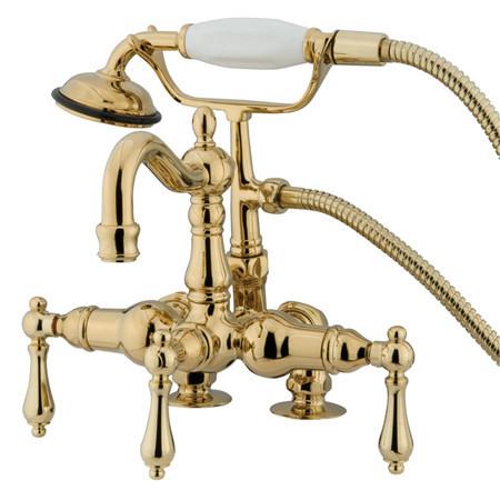 Kingston Brass Vintage 3-3/8" Deck Mount Clawfoot Tub Filler with Hand Shower Clawfoot Tub Filler Kingston Brass