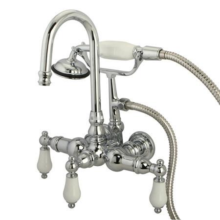 Kingston Brass Vintage 3-3/8" Wall Mount Clawfoot Tub Filler with Hand Shower Clawfoot Tub Filler Kingston Brass