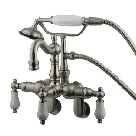 Kingston Brass Vintage 3-3/8" - 9" Adjustable Center Wall Mount Clawfoot Tub Filler with Hand Shower Clawfoot Tub Filler Kingston Brass