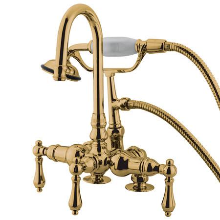Kingston Brass Vintage 3-3/8" Deck Mount Clawfoot Tub Filler with Hand Shower Clawfoot Tub Filler Kingston Brass
