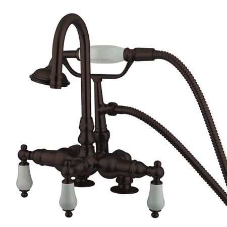 Kingston Brass Vintage 3-3/8" Deck Mount Clawfoot Tub Filler with Hand Shower Clawfoot Tub Filler Kingston Brass