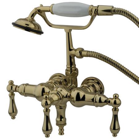 Kingston Brass Vintage 3-3/8" Wall Mount Clawfoot Tub Filler with Hand Shower Clawfoot Tub Filler Kingston Brass