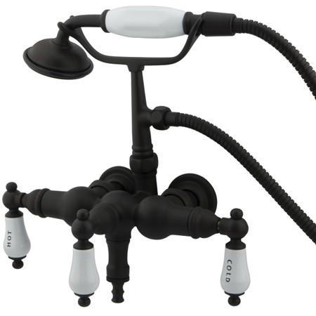 Kingston Brass Vintage 3-3/8" Wall Mount Clawfoot Tub Filler with Hand Shower Clawfoot Tub Filler Kingston Brass
