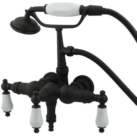 Kingston Brass Vintage 3-3/8" Wall Mount Clawfoot Tub Filler with Hand Shower Clawfoot Tub Filler Kingston Brass