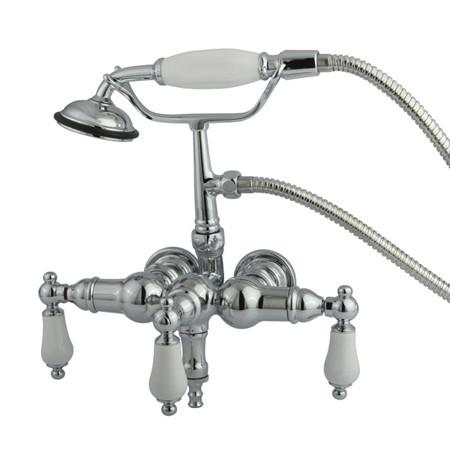 Kingston Brass Vintage 3-3/8" Wall Mount Clawfoot Tub Filler with Hand Shower Clawfoot Tub Filler Kingston Brass