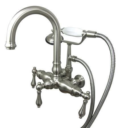 Kingston Brass Vintage 3-3/8" Wall Mount Clawfoot Tub Filler with Hand Shower Clawfoot Tub Filler Kingston Brass