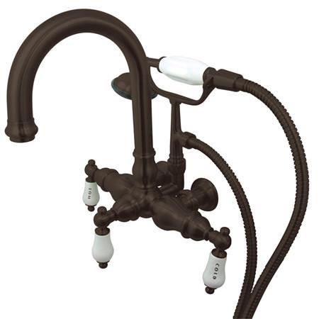Kingston Brass Vintage 3-3/8" Wall Mount Clawfoot Tub Filler with Hand Shower Clawfoot Tub Filler Kingston Brass
