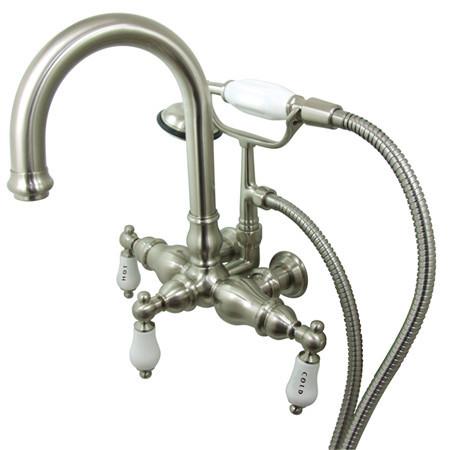 Kingston Brass Vintage 3-3/8" Wall Mount Clawfoot Tub Filler with Hand Shower Clawfoot Tub Filler Kingston Brass