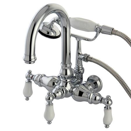 Kingston Brass Vintage 3-3/8" Wall Mount Clawfoot Tub Filler with Hand Shower Clawfoot Tub Filler Kingston Brass