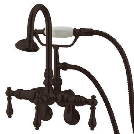 Kingston Brass Vintage 3-3/8"-9" Adjustable Center Wall Mount Clawfoot Tub with Hand Shower Clawfoot Tub Filler Kingston Brass