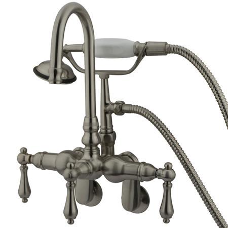 Kingston Brass Vintage 3-3/8" - 9" Adjustable Center Wall Mount Clawfoot Tub Filler with Hand Shower Clawfoot Tub Filler Kingston Brass