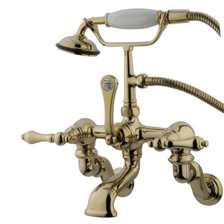 Kingston Brass Vintage Adjustable 3-3/8"-10" Center Wall Mount Clawfoot Tub with Hand Shower Clawfoot Tub Filler Kingston Brass