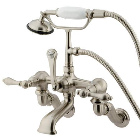 Kingston Brass Vintage Adjustable 3-3/8"-10" Center Wall Mount Clawfoot Tub with Hand Shower Clawfoot Tub Filler Kingston Brass