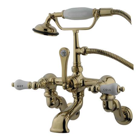 Kingston Brass Vintage Adjustable 3-3/8"-10" Center Wall Mount Clawfoot Tub with Hand Shower Clawfoot Tub Filler Kingston Brass