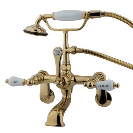 Kingston Brass Vintage Wall Mount Clawfoot Tub Filler with Hand Shower Clawfoot Tub Filler Kingston Brass