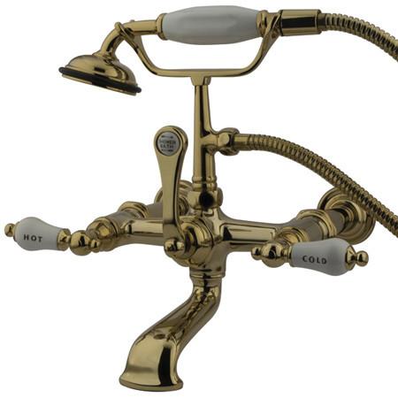 Kingston Brass Vintage Wall Mount Clawfoot Tub Filler with Hand Shower Clawfoot Tub Filler Kingston Brass