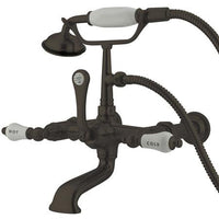 Thumbnail for Kingston Brass Vintage Wall Mount Clawfoot Tub Filler with Hand Shower Clawfoot Tub Filler Kingston Brass