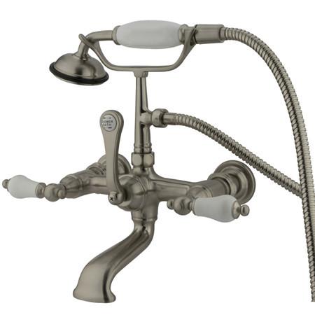 Kingston Brass Vintage Wall Mount Clawfoot Tub Filler with Hand Shower Clawfoot Tub Filler Kingston Brass