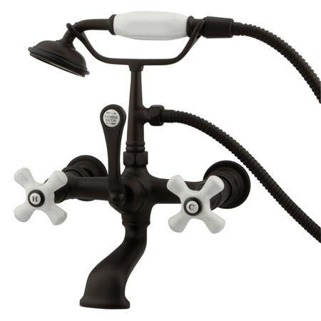 Kingston Brass Vintage Wall Mount Clawfoot Tub Filler with Hand Shower Clawfoot Tub Filler Kingston Brass