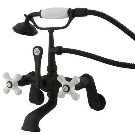 Kingston Brass Vintage Wall Mount Clawfoot Tub Filler with Hand Shower Clawfoot Tub Filler Kingston Brass