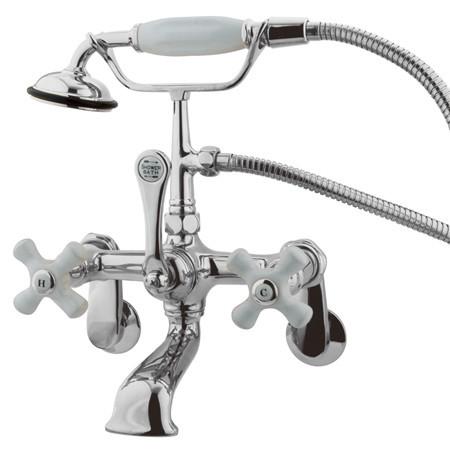 Kingston Brass Vintage Wall Mount Clawfoot Tub Filler with Hand Shower Clawfoot Tub Filler Kingston Brass